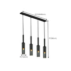 Suspension cylindrique en verre gris pour îlot de cuisine