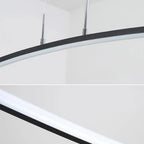 Suspension LED linéaire noire en gel de silice pour îlot de lumière en forme d'arche