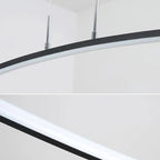 Suspension LED linéaire noire en gel de silice pour îlot de lumière en forme d'arche