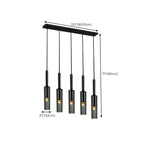 Suspension cylindrique en verre gris pour îlot de cuisine