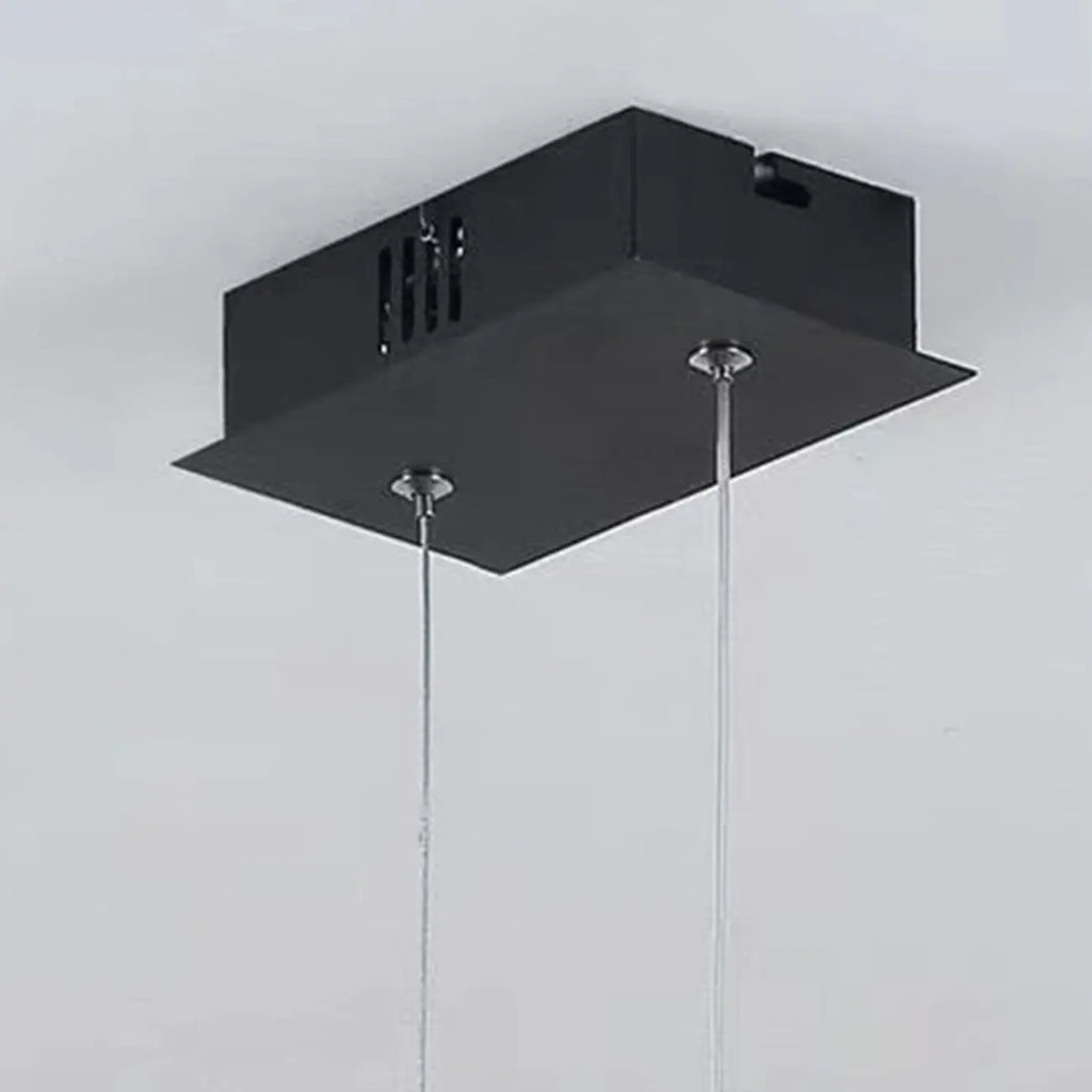 Suspension LED linéaire noire en gel de silice pour îlot de lumière en forme d'arche