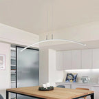 Suspension LED linéaire noire en gel de silice pour îlot de lumière en forme d'arche