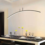 Suspension LED linéaire noire en gel de silice pour îlot de lumière en forme d'arche