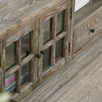 Meuble TV rectangulaire classique en bois massif pour salon