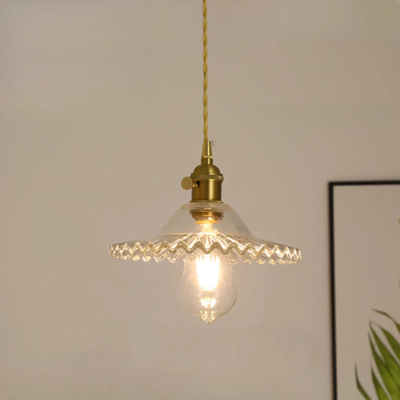 Suspension florale en verre transparent pour salon moderne