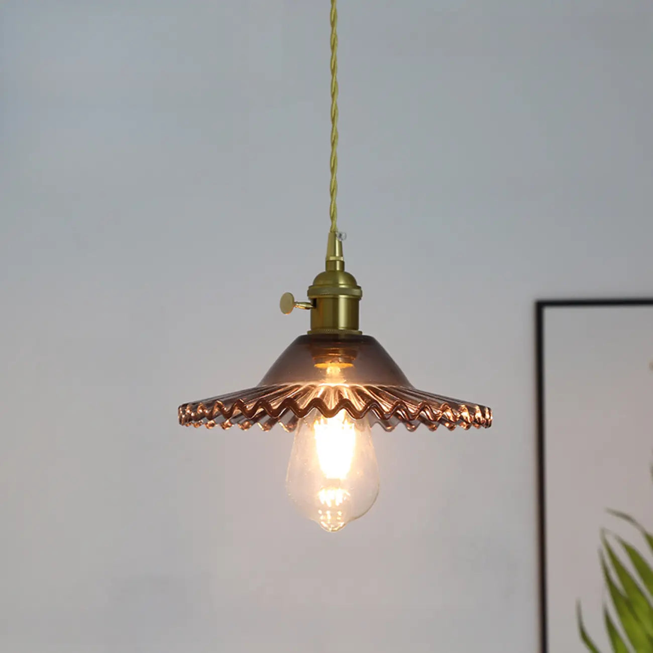 Suspension florale en verre transparent pour salon moderne