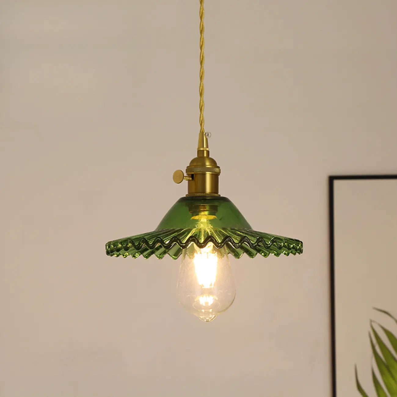 Suspension florale en verre transparent pour salon moderne