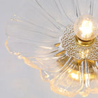 Suspension florale en verre transparent pour salon moderne