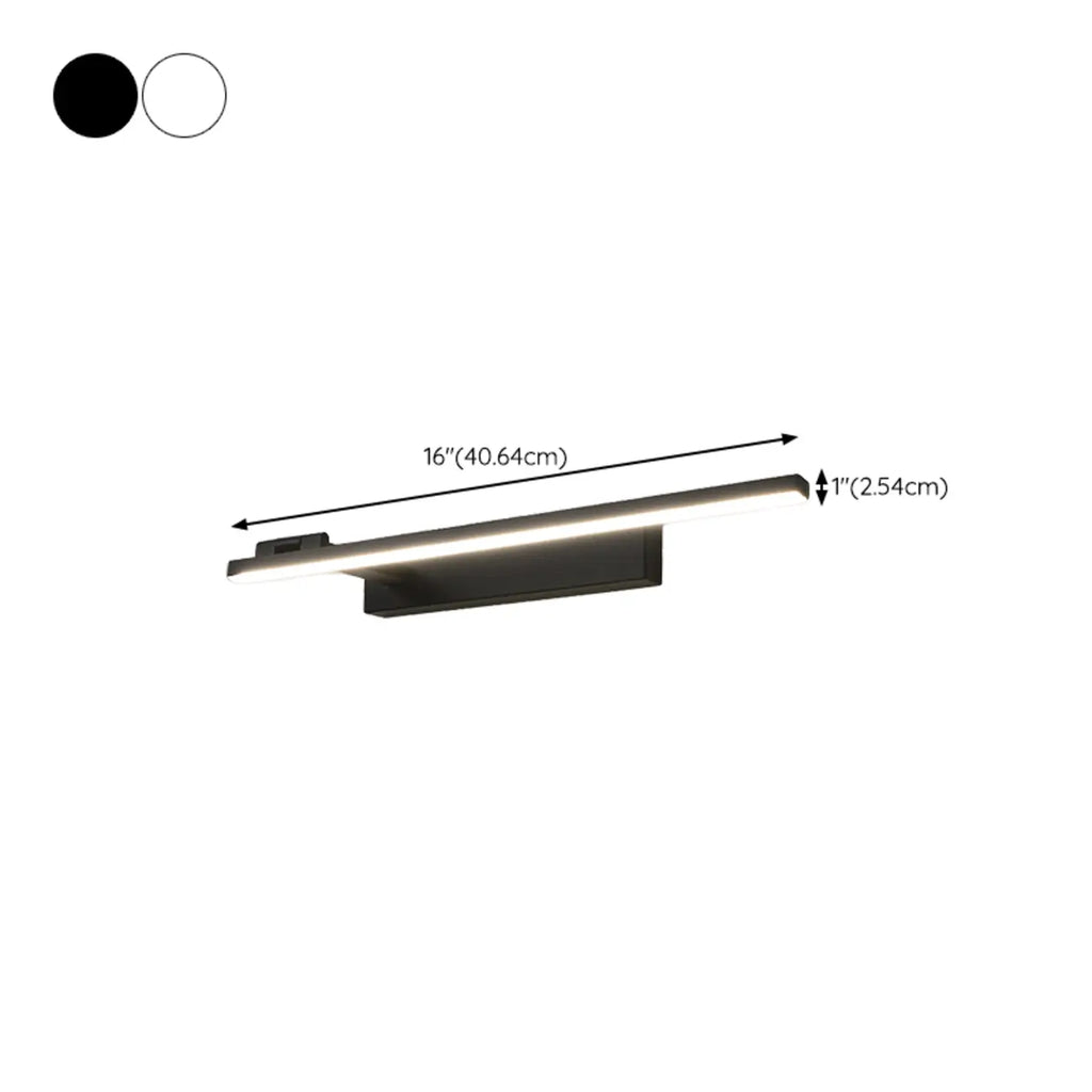 31.5 Applique da bagno lineari nere semplificate