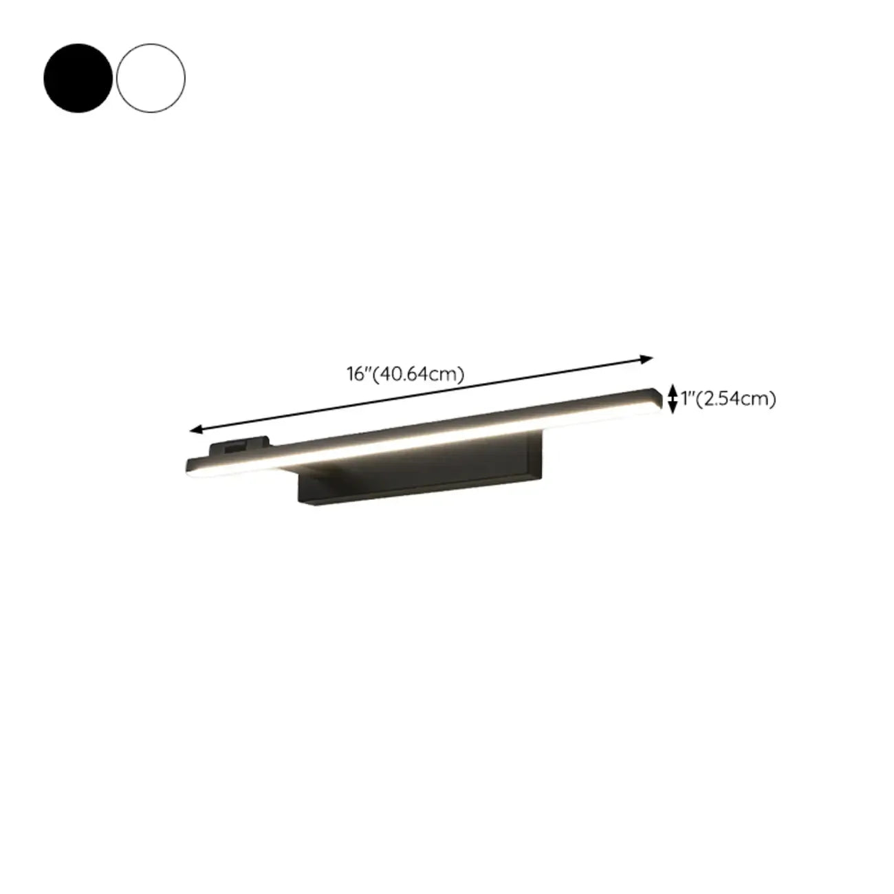 31.5 Applique da bagno lineari nere semplificate