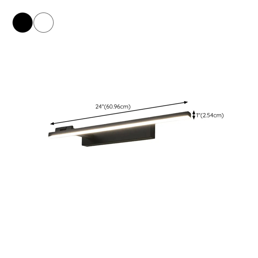 31.5 Applique da bagno lineari nere semplificate