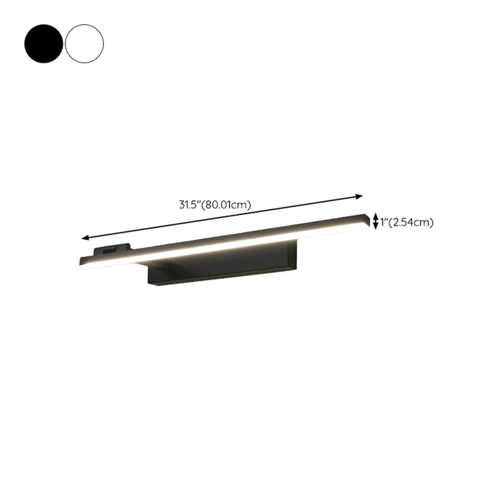 31.5 Applique da bagno lineari nere semplificate