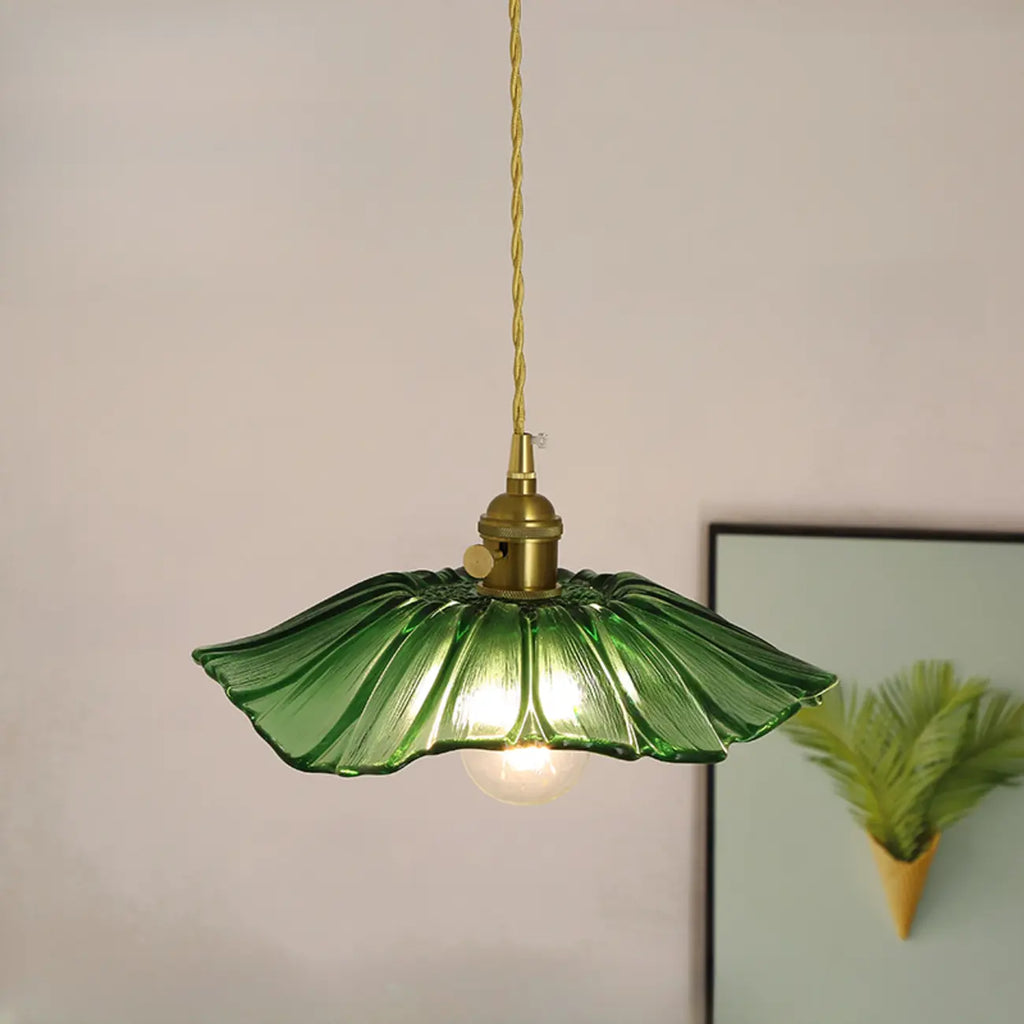 Suspension florale en verre transparent pour salon moderne