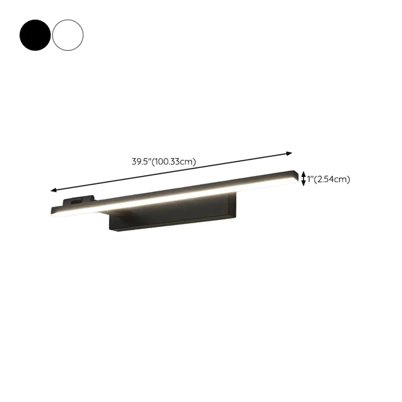 31.5 Applique da bagno lineari nere semplificate