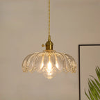 Suspension florale en verre transparent pour salon moderne