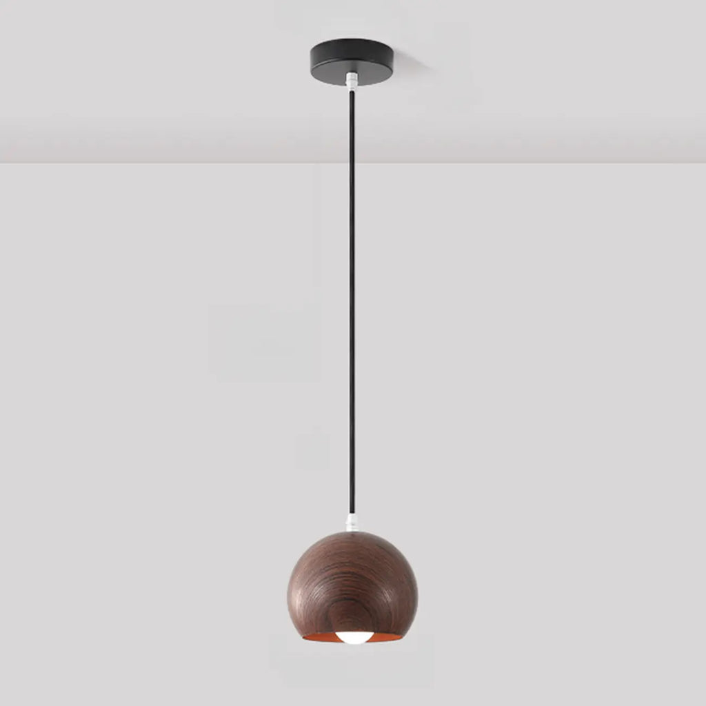 Suspension minimaliste en bois, mini globe, pour chevet