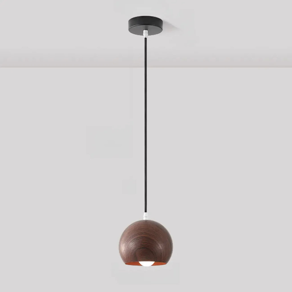 Suspension minimaliste en bois, mini globe, pour chevet