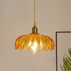 Suspension florale en verre transparent pour salon moderne