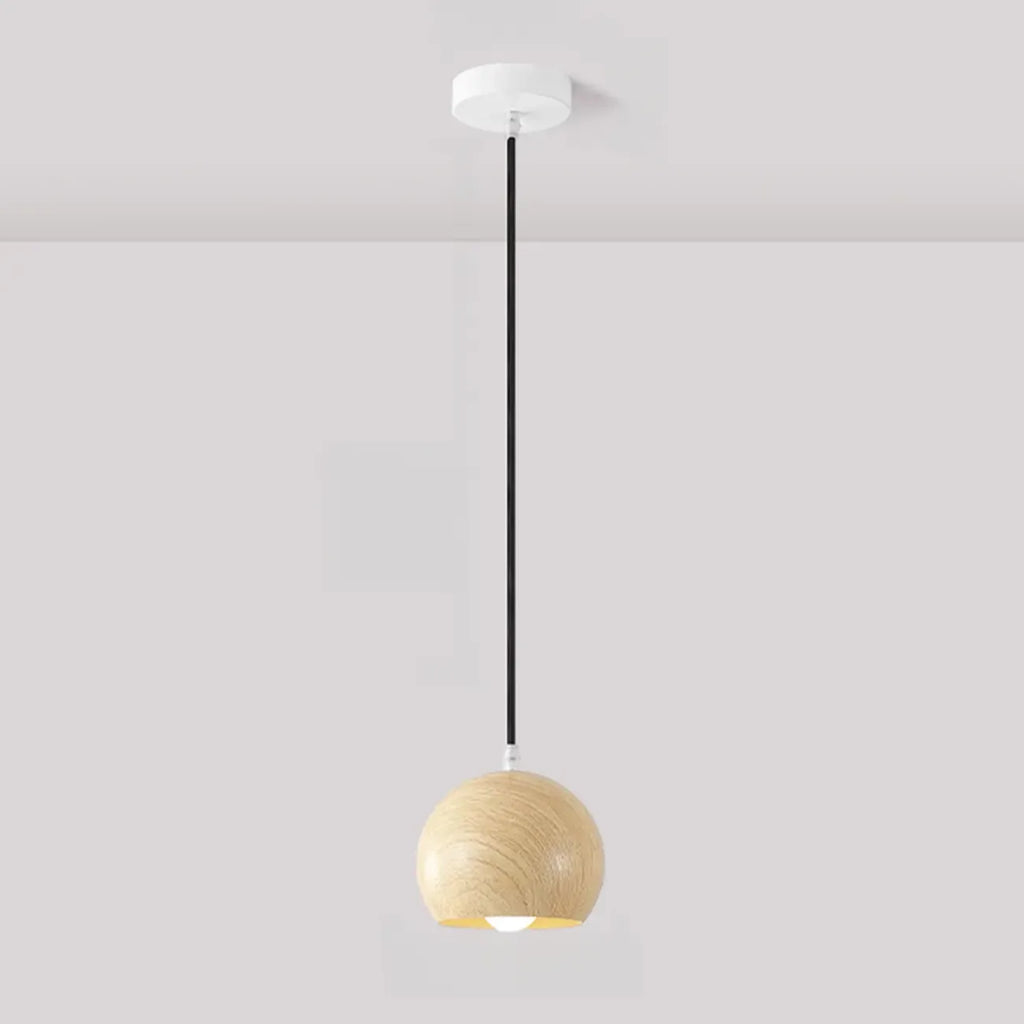 Suspension minimaliste en bois, mini globe, pour chevet