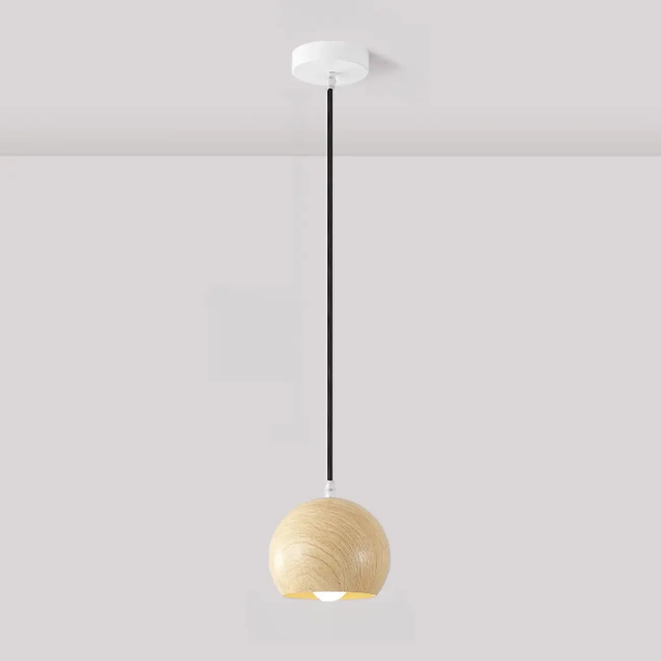 Suspension minimaliste en bois, mini globe, pour chevet