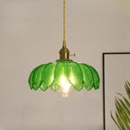 Suspension florale en verre transparent pour salon moderne