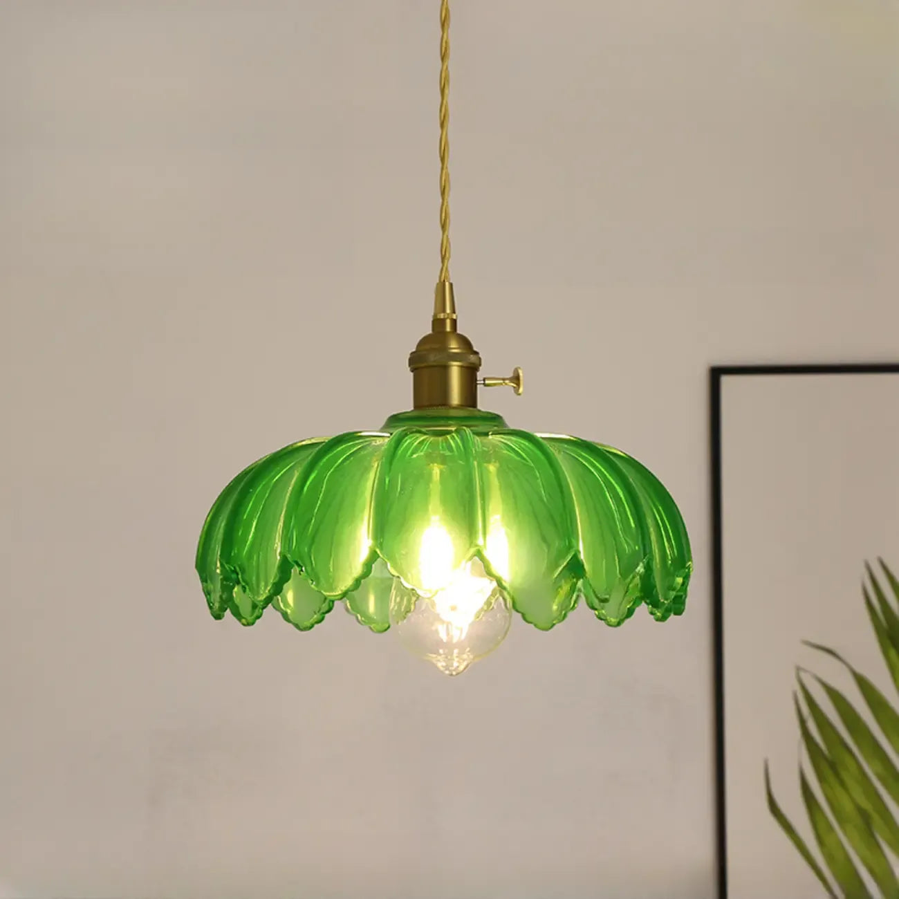 Suspension florale en verre transparent pour salon moderne