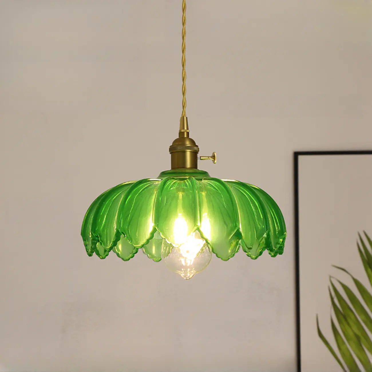 Suspension florale en verre transparent pour salon moderne
