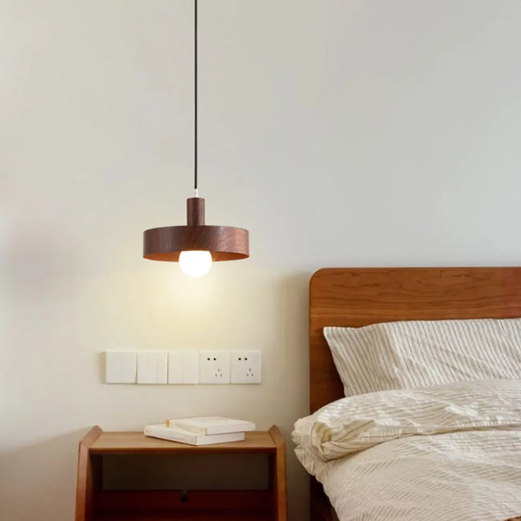 Suspension minimaliste en bois, mini globe, pour chevet