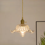 Suspension florale en verre transparent pour salon moderne