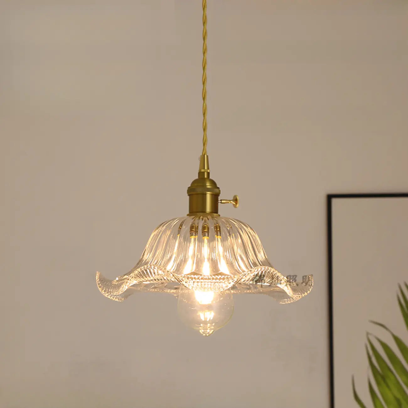 Suspension florale en verre transparent pour salon moderne