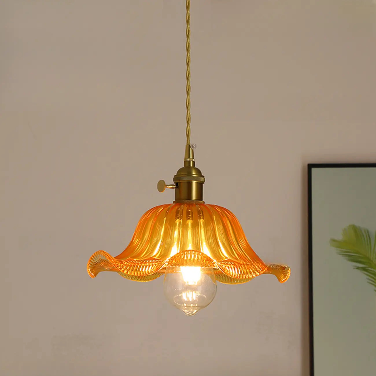 Suspension florale en verre transparent pour salon moderne