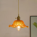 Suspension florale en verre transparent pour salon moderne