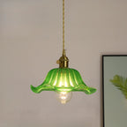 Suspension florale en verre transparent pour salon moderne