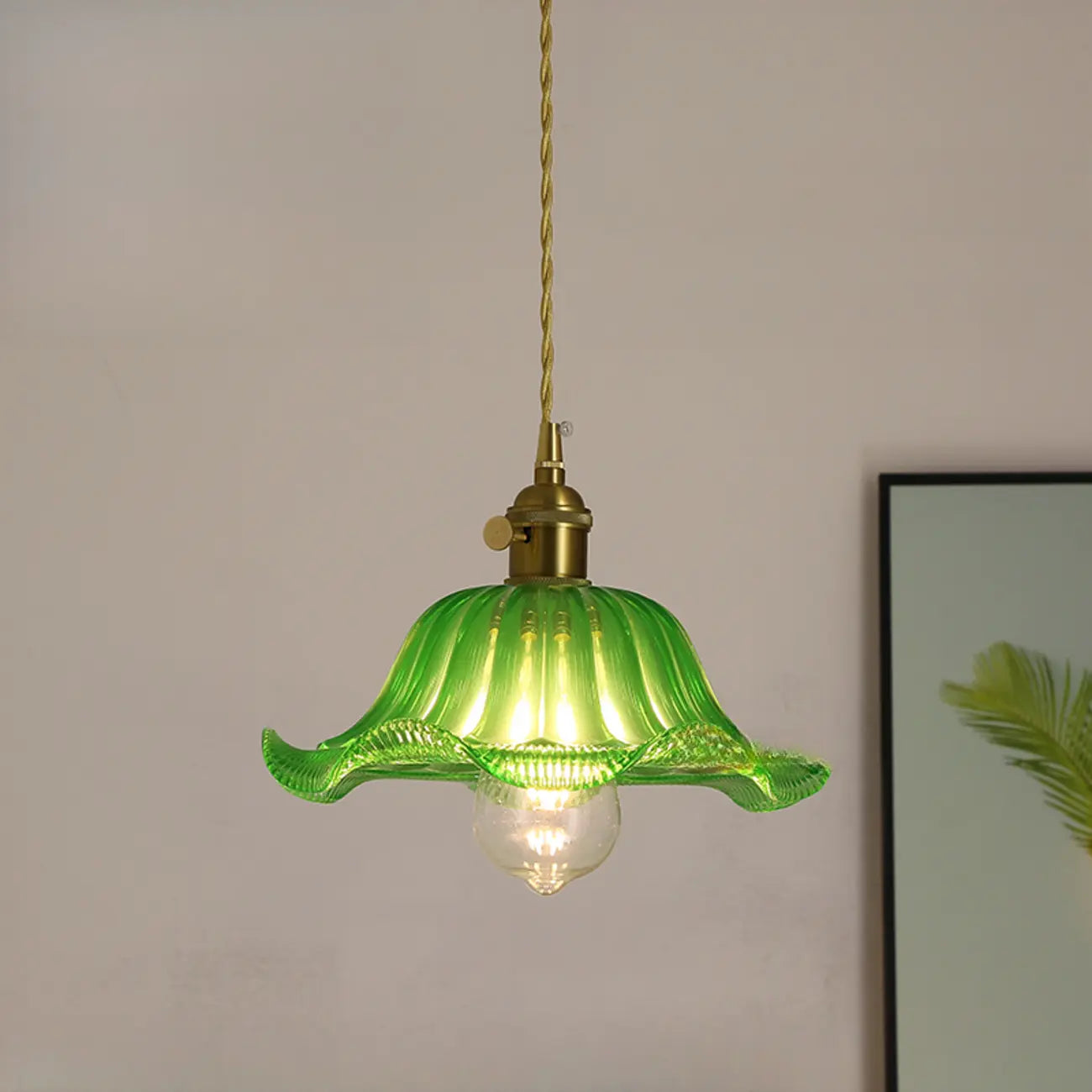 Suspension florale en verre transparent pour salon moderne