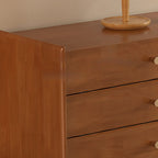 Mobile porta TV rettangolare 71" in legno di ciliegio con armadietto e cassetti
