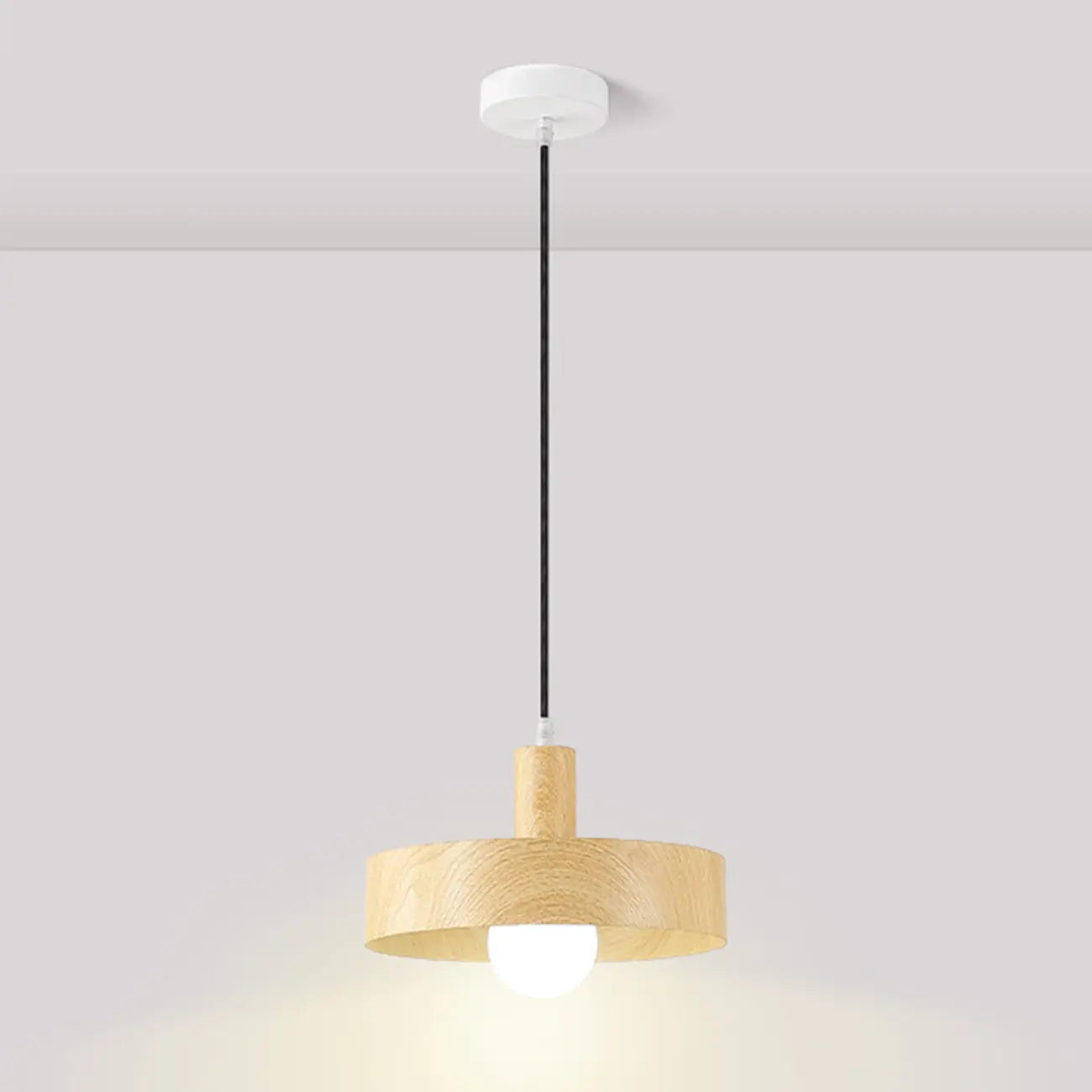 Suspension minimaliste en bois, mini globe, pour chevet