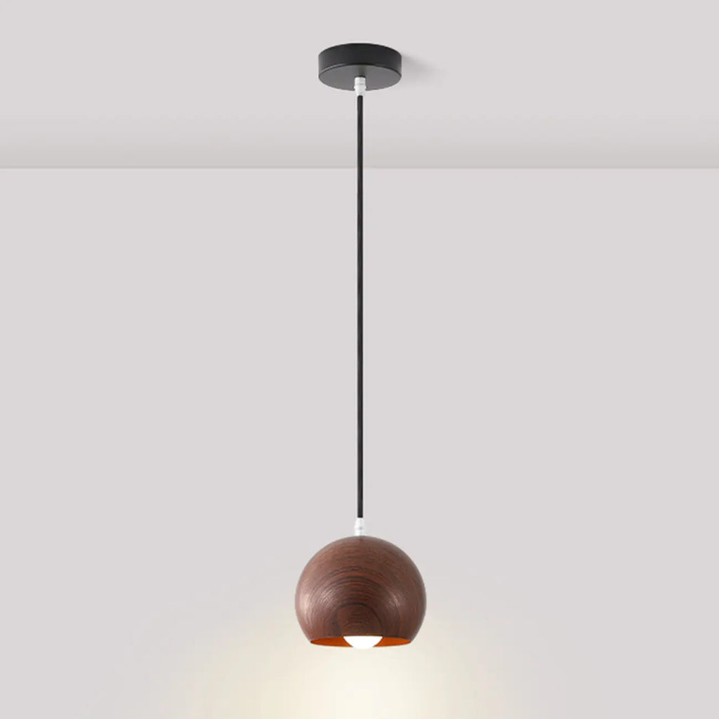 Suspension minimaliste en bois, mini globe, pour chevet