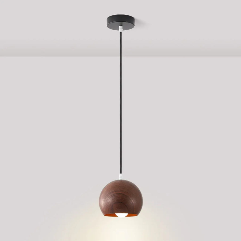 Suspension minimaliste en bois, mini globe, pour chevet