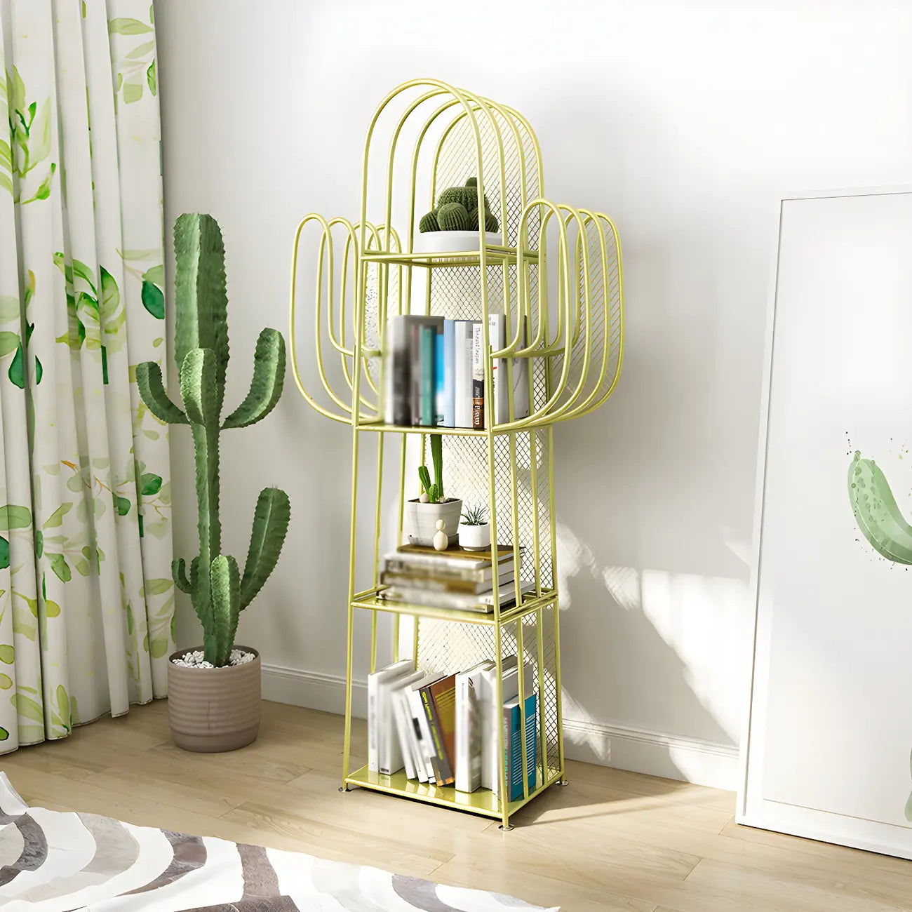 59 Libreria Moderna in Metallo a Forma di Cactus per l'Arredamento della Casa