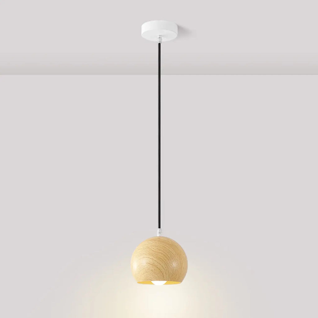 Suspension minimaliste en bois, mini globe, pour chevet
