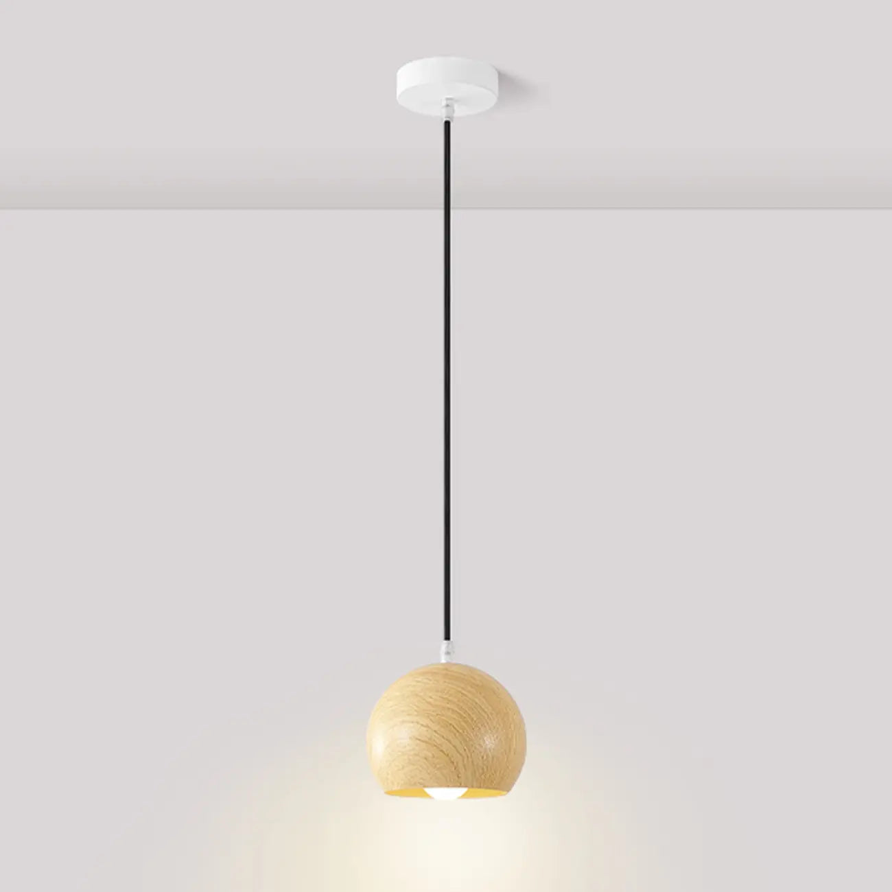 Suspension minimaliste en bois, mini globe, pour chevet