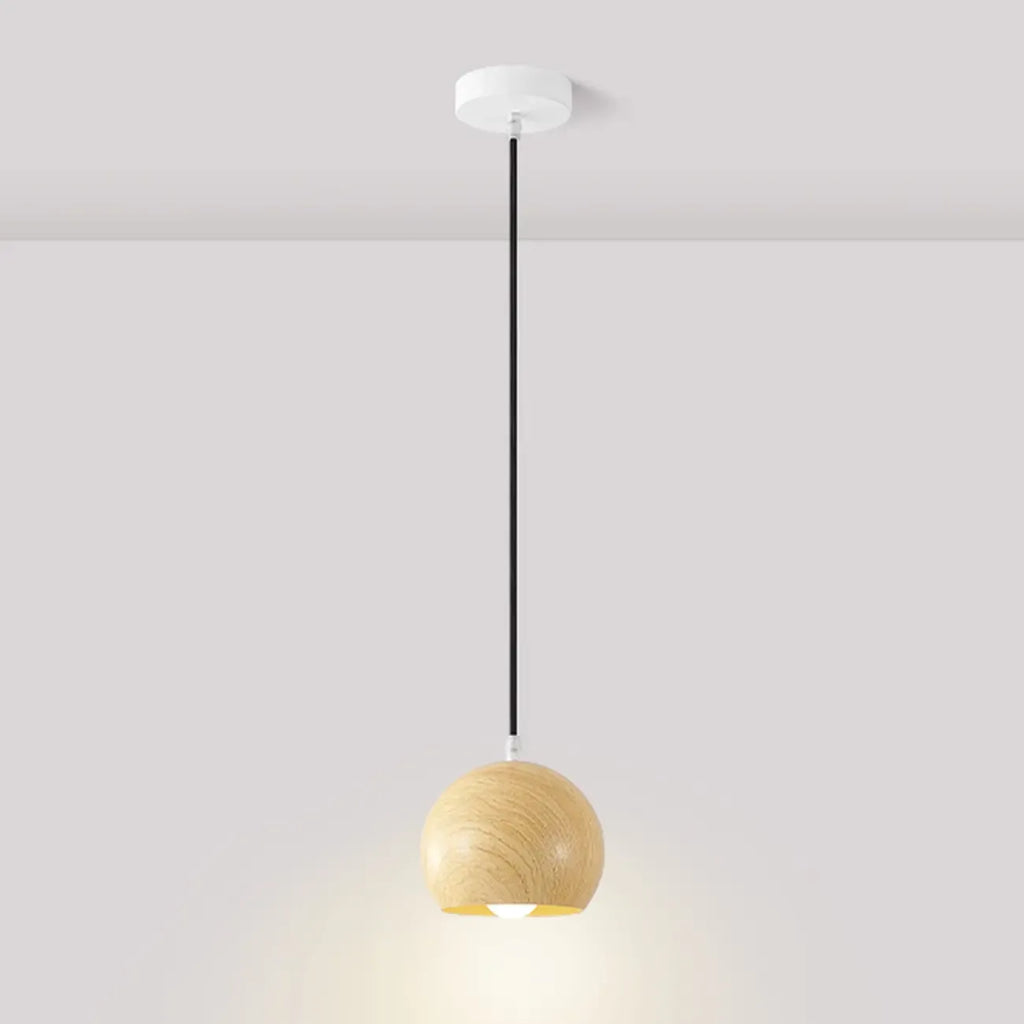 Suspension minimaliste en bois, mini globe, pour chevet