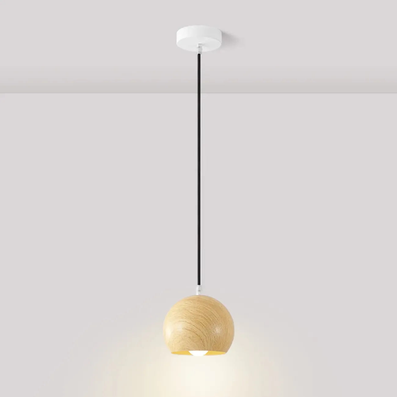 Suspension minimaliste en bois, mini globe, pour chevet