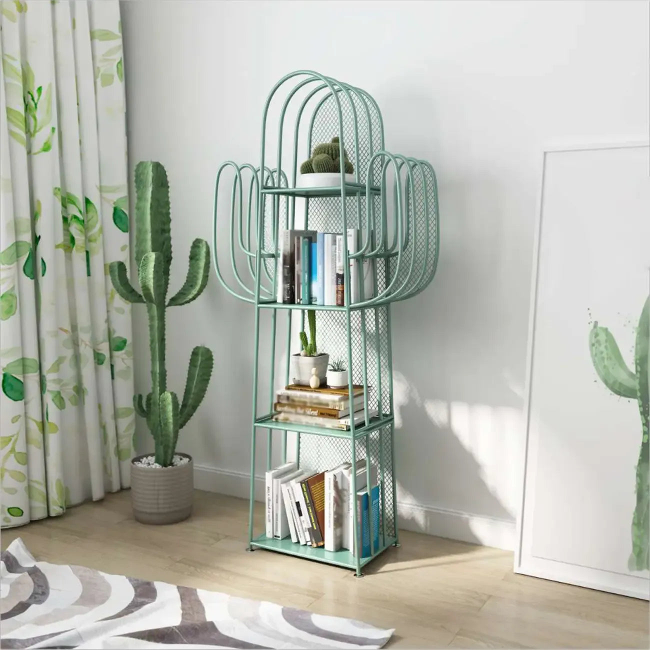 59 Libreria Moderna in Metallo a Forma di Cactus per l'Arredamento della Casa