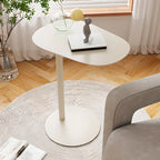 Table d'appoint ronde minimaliste en métal blanc pour salon