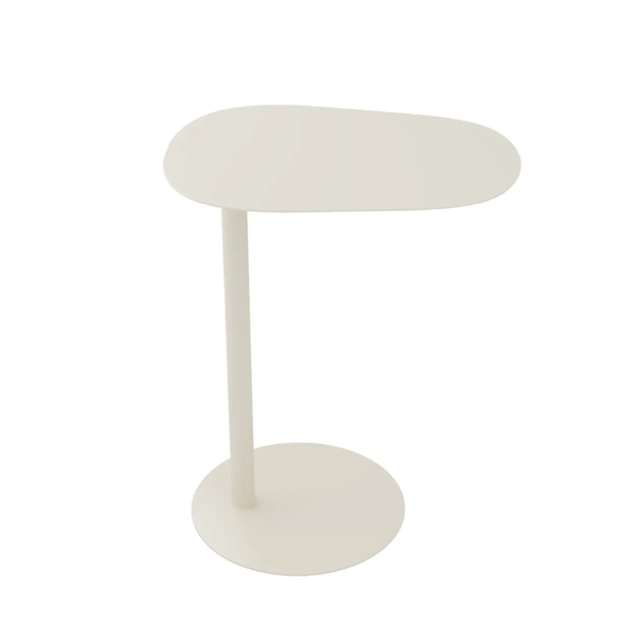Table d'appoint ronde minimaliste en métal blanc pour salon