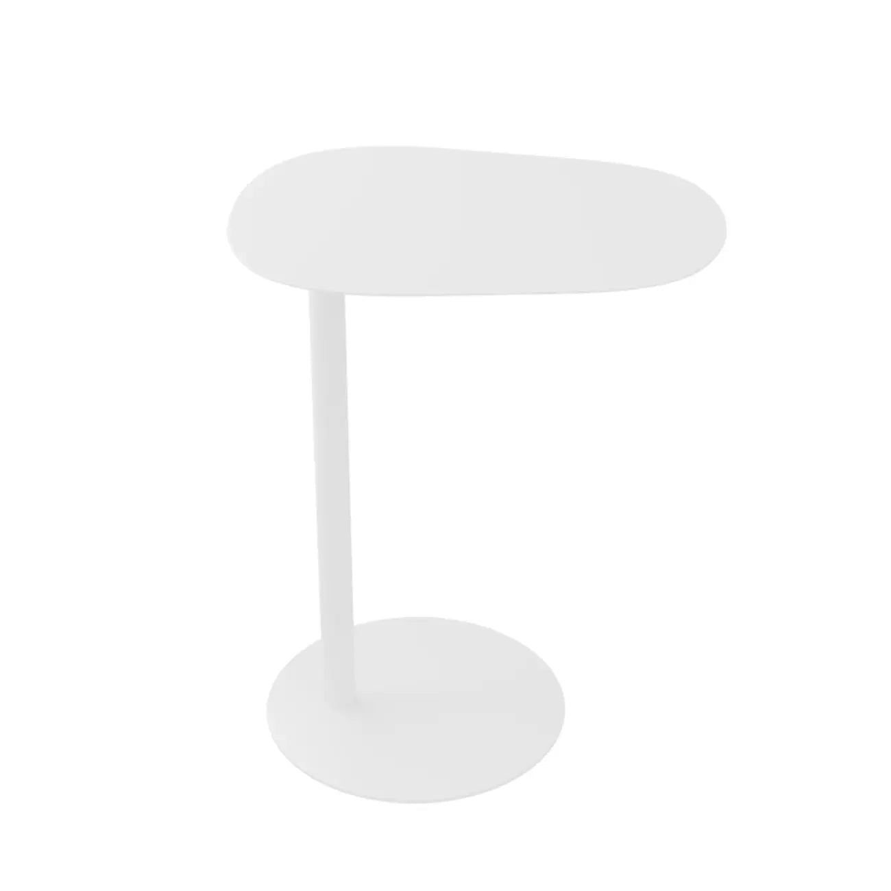 Table d'appoint ronde minimaliste en métal blanc pour salon