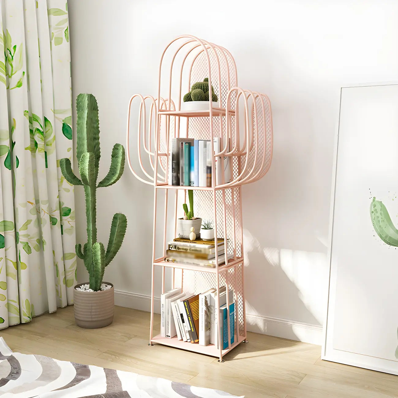 59 Libreria Moderna in Metallo a Forma di Cactus per l'Arredamento della Casa