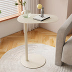 Table d'appoint ronde minimaliste en métal blanc pour salon
