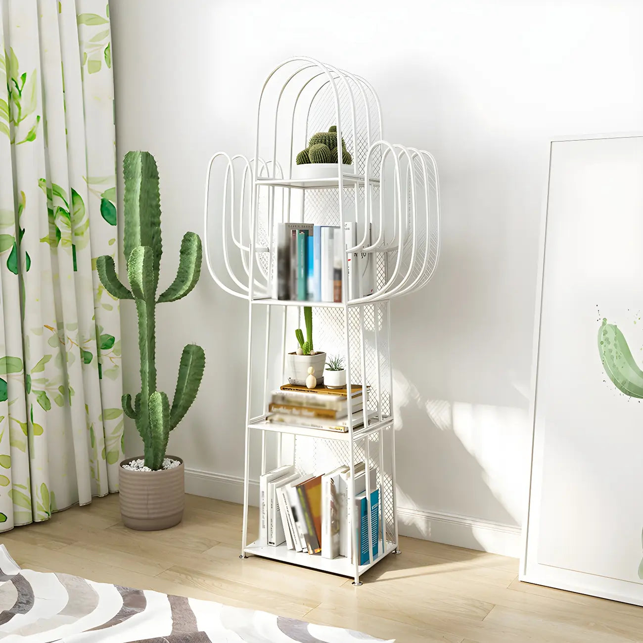 59 Libreria Moderna in Metallo a Forma di Cactus per l'Arredamento della Casa